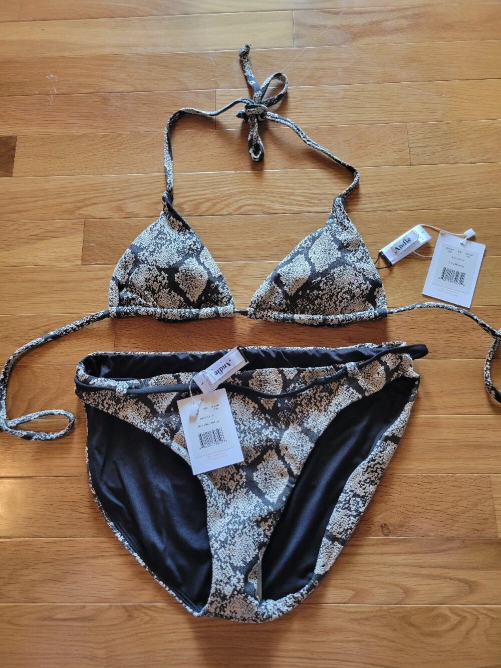 NWT Andie brand 2 piece snake color swimsuit